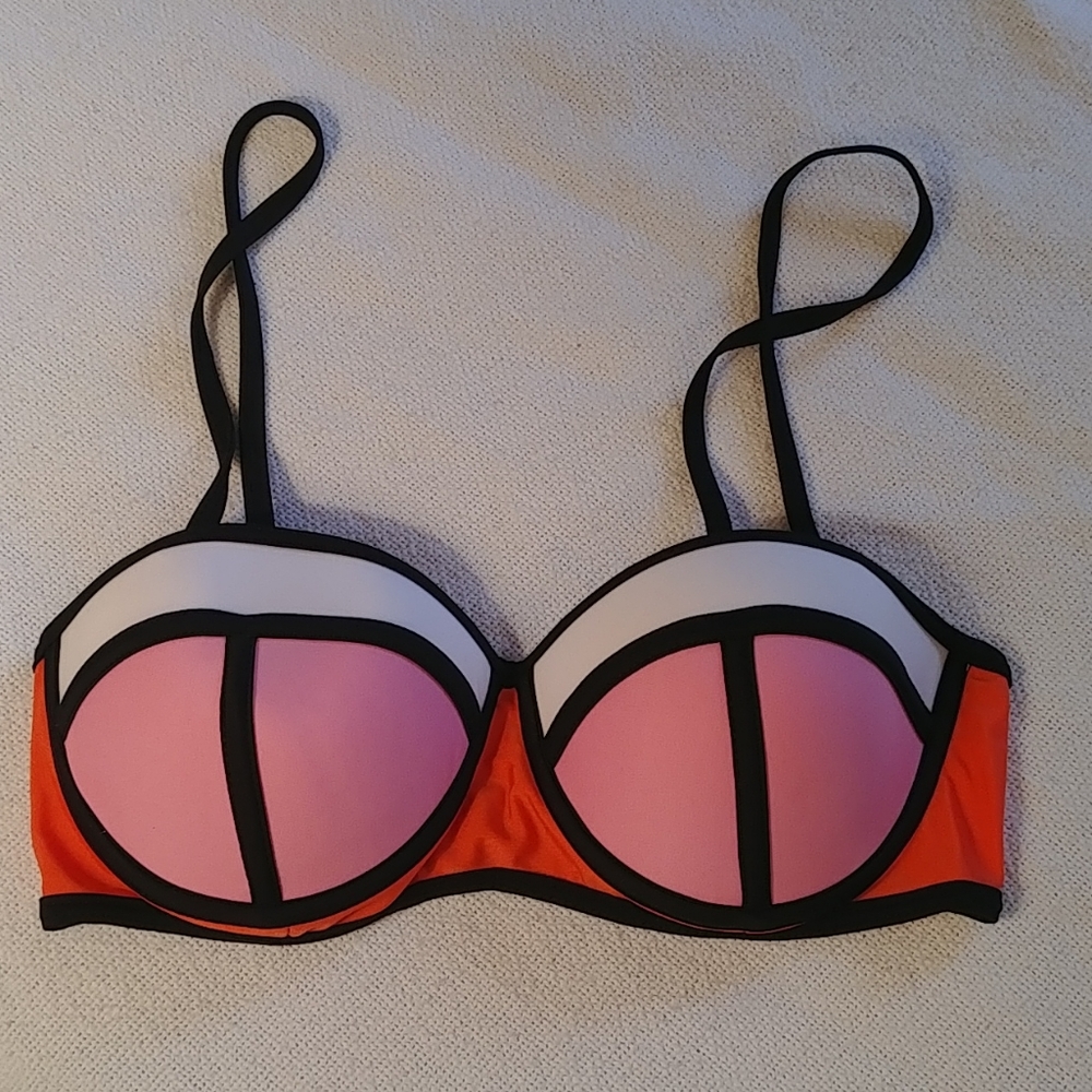 NWOT Pink & Orange Color Block Bikini - Picture 4 of 7